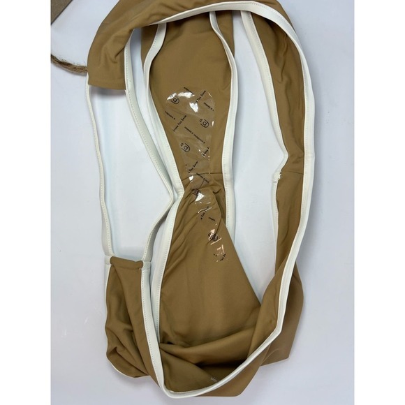 NWT Stone Fox Swim Echo Bikini Bottom, Asymmetrical Binding Detail, Tan, size XL - Picture 11 of 16
